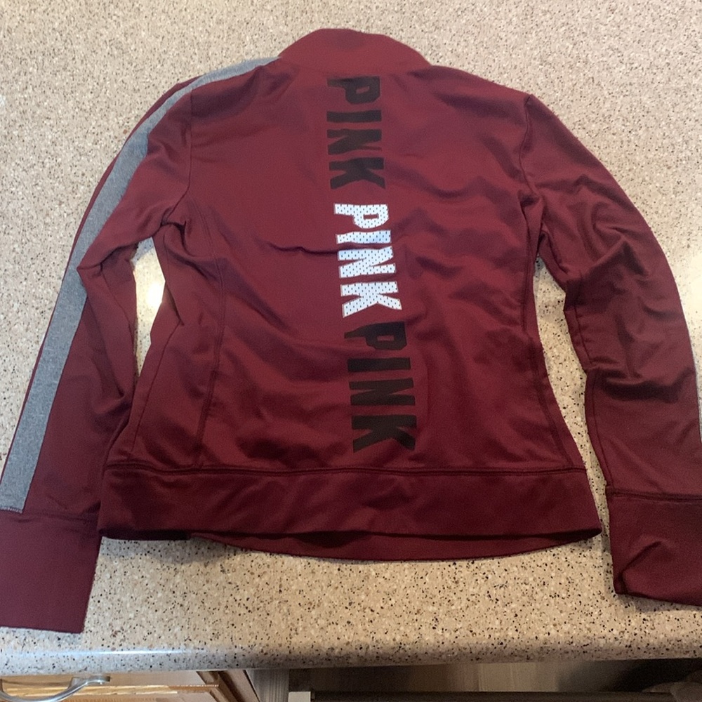PINK Victoria’s Secret - 1/4 Zip - Maroon, Grey, White, Black - Size Medium - Picture 2 of 6